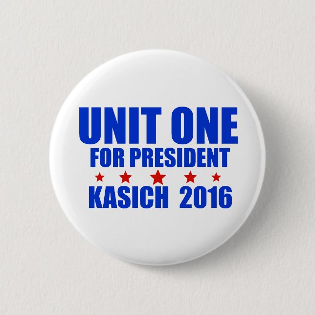 Chapa Redonda De 5 Cm Unidad una para presidente Kasich 2016 (Anverso)