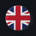 Chapa Redonda De 5 Cm Unión Jack<br><div class="desc">La bandera estándar para el Reino Unido es la bandera de la Unión. La bandera contiene cruces rojas y blancas en un fondo azul que combina otras tres banderas de Gran Bretaña: la cruz roja de San Jorge del Reino de Inglaterra, la cruz blanca de San Andrés para Escocia y...</div>