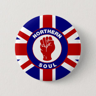 Chapa Redonda De 5 Cm Union Jack septentrional del alma