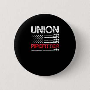 Chapa Redonda De 5 Cm Union Pipefitter Union Strand USA Bandera American