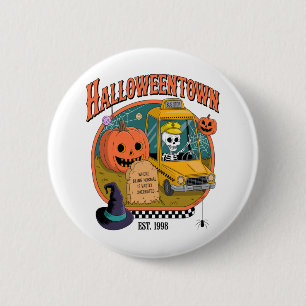 Chapa Redonda De 5 Cm Universidad Pumpkin Halloweentown