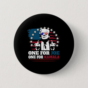 Chapa Redonda De 5 Cm Uno para Joe One para Kamala Funny Trump vota por