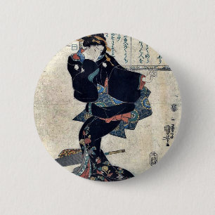 Chapa Redonda De 5 Cm Uno por Utagawa, Kuniyoshi Ukiyoe
