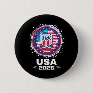Chapa Redonda De 5 Cm Usa 2026 Hockey Bandera Americana Mujeres Hombres 