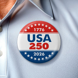 Chapa Redonda De 5 Cm USA 250 - America's Birthday Classic - 1776-2026