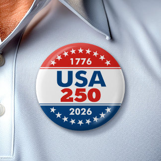 Chapa Redonda De 5 Cm USA 250 - America's Birthday Classic - 1776-2026