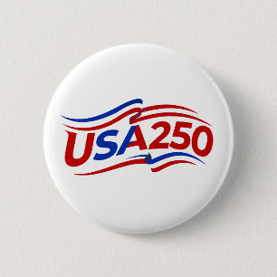 Chapa Redonda De 5 Cm USA 250 Aniversario 1776-2026 Patriótico Americano
