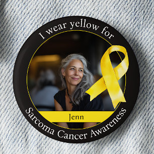 Chapa Redonda De 5 Cm Usa Amarillo para la Conciencia del Cáncer de Sarc