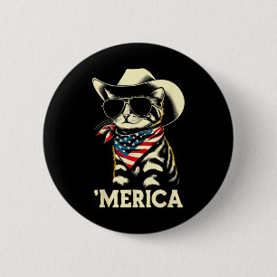 Chapa Redonda De 5 Cm Usa América Gato 4 De Julio Hombres Mujeres Niños 