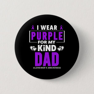 Chapa Redonda De 5 Cm Usa morado para la conciencia de mi papá Alzheimer