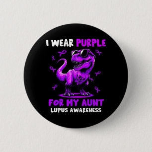 Chapa Redonda De 5 Cm Usa Morado Por Conciencia del Lupus de la Tía Dino