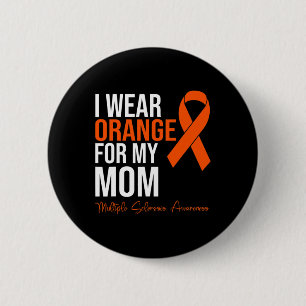 Chapa Redonda De 5 Cm Usa Naranja Para Mi Mamá Ms Warrior Multiple Scler