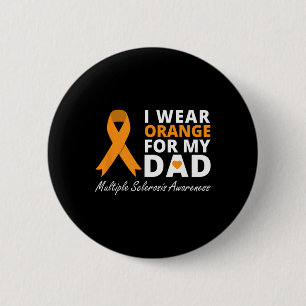 Chapa Redonda De 5 Cm Usa Naranja Para Mi Papá Sra. Awareness Ribbon Gue
