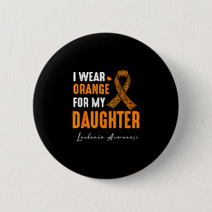 Chapa Redonda De 5 Cm Usa naranja por el cáncer de leucemia de hija coin