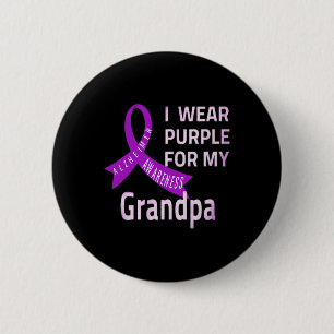 Chapa Redonda De 5 Cm Usa Púrpura Para Mi Abuelo Alzheimerheimer