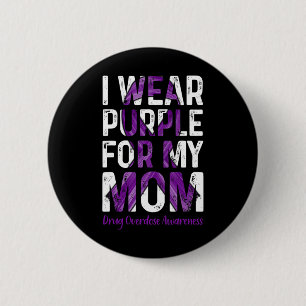 Chapa Redonda De 5 Cm Usa Púrpura Para Mi Mamá - Conciencia Sobre La Sob
