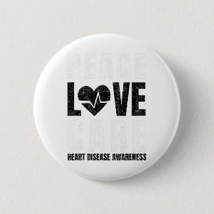 Chapa Redonda De 5 Cm Usa Red Day Love Peace Care diciendo