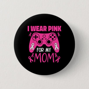 Chapa Redonda De 5 Cm Usa Rosa Para Mi Mamá Cáncer De Mama Jugando A Los