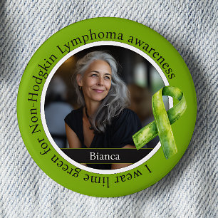 Chapa Redonda De 5 Cm Usa Verde Lima para la Conciencia del Linfoma No H