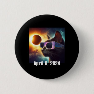 Chapa Redonda De 5 Cm Usando Gafas Solares Eclipse Colorful Pop Culture
