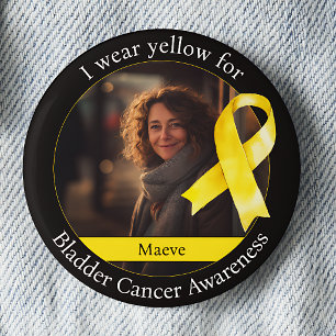 Chapa Redonda De 5 Cm Usar Amarillo para la Conciencia del Cáncer de Vej