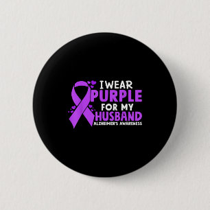 Chapa Redonda De 5 Cm Usar Morado Marido Demencia Alzheimer Conciencia
