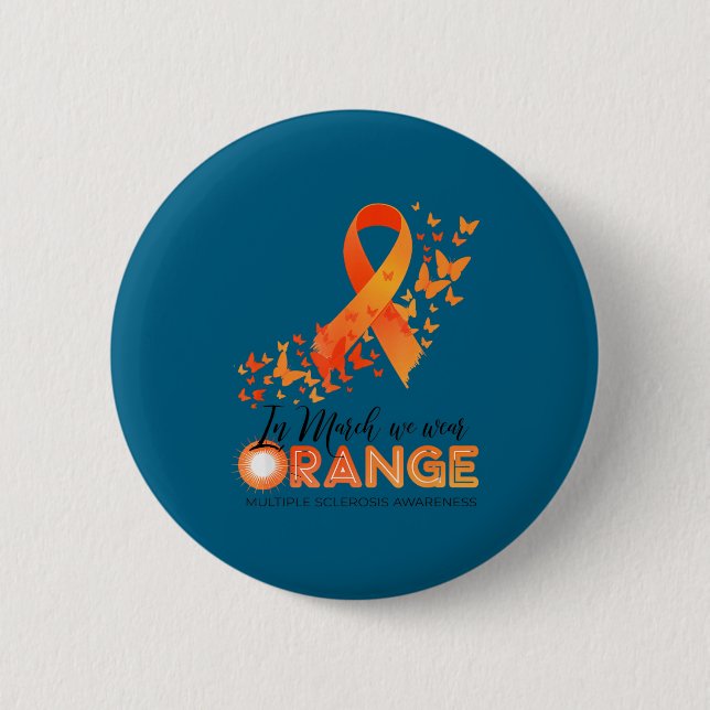 Chapa Redonda De 5 Cm Usar naranja conciencia de esclerosis múltiple em (Anverso)