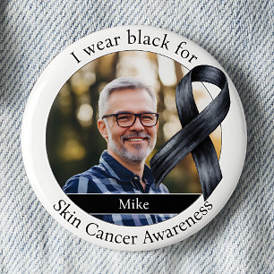 Chapa Redonda De 5 Cm Usar Negro para la Conciencia del Cáncer de Piel