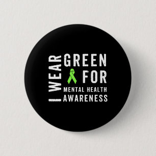 Chapa Redonda De 5 Cm Usar Verde Para Concienciación Sobre Salud Mental 
