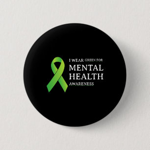 Chapa Redonda De 5 Cm Usar Verde Para Concienciación Sobre Salud Mental