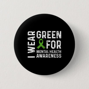 Chapa Redonda De 5 Cm Usar Verde Para Concienciación Sobre Salud Mental 