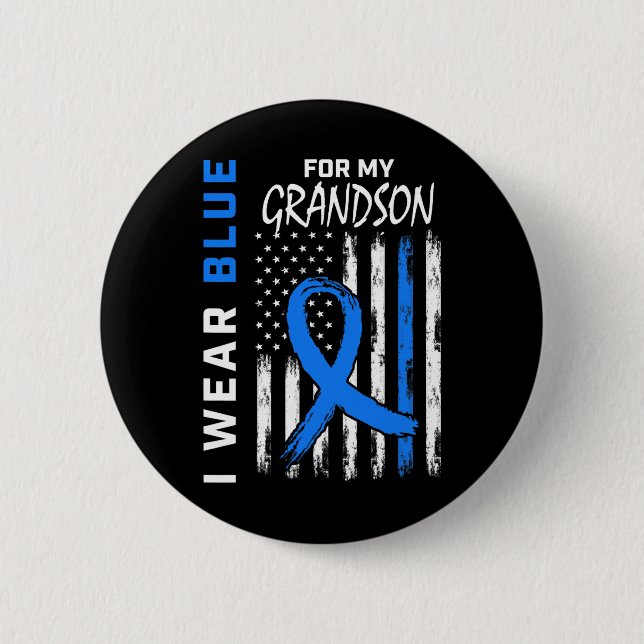 Chapa Redonda De 5 Cm Usé Azul Para La Bandera De Sensibilización Sobre  (Anverso)