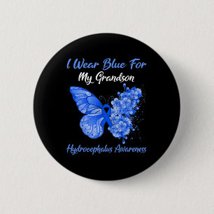 Chapa Redonda De 5 Cm Usé Azul Para Mi Nieto Hydrocephalus Guerrero
