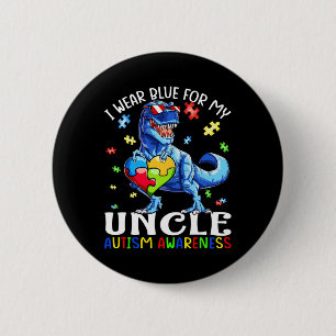 Chapa Redonda De 5 Cm Usé Azul Para Mi Tío Dinosaurio De Conciencia Del 