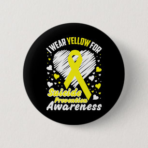 Chapa Redonda De 5 Cm Uso Amarillo Para Concienciar Sobre La Prevención