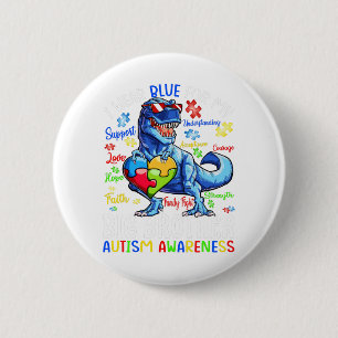 Chapa Redonda De 5 Cm Uso Azul Para Concienciar Sobre El Autismo De Mi G