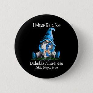 Chapa Redonda De 5 Cm Uso Azul Para El Gnome De Concienciación Sobre La