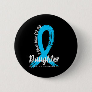 Chapa Redonda De 5 Cm Uso Azul Para Mi Hija Diabetes Sensibilización