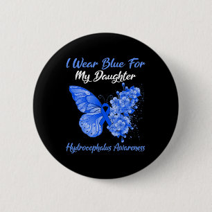 Chapa Redonda De 5 Cm Uso Azul Para Mi Hija Hydrocephalus Warrier