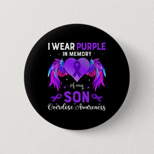 Chapa Redonda De 5 Cm Uso Morado En Memoria De Mi Hijo Con Awarene A Sob
