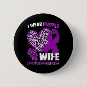 Chapa Redonda De 5 Cm Uso Morado Para Mi Esposa Epilepsia Sensibilizació