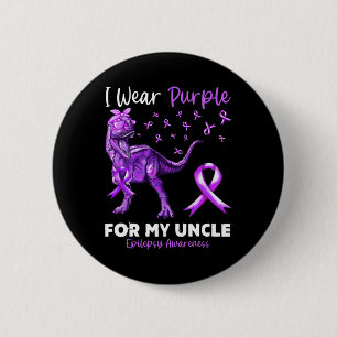 Chapa Redonda De 5 Cm Uso Morado Para Mi Tío Epilepsia Awareness Dino