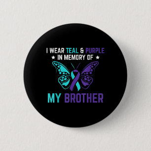 Chapa Redonda De 5 Cm Uso Morado Verde azulado En Memoria Del Suicidio D