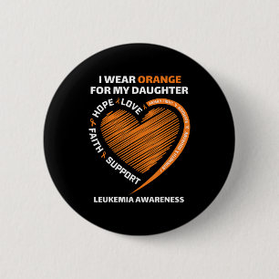 Chapa Redonda De 5 Cm Uso Naranja para mi Hija Leucemia Conciencia
