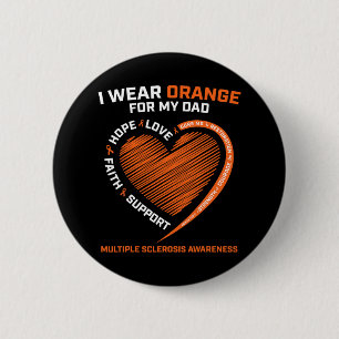 Chapa Redonda De 5 Cm Uso Naranja Para Mi Papá Señora Esclerosis Múltipl