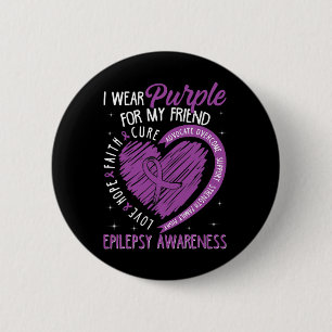 Chapa Redonda De 5 Cm Uso Púrpura Para Mi Amigo Epilepsy Awareness Kid