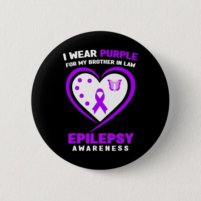Chapa Redonda De 5 Cm Uso púrpura para mi Hermano en Derecho Epilepsia C (Anverso)