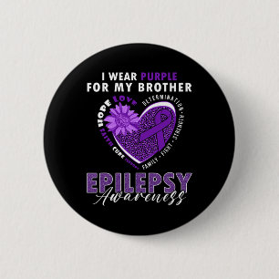 Chapa Redonda De 5 Cm Uso Púrpura Para Mi Hermano Epilepsia Awareness Su