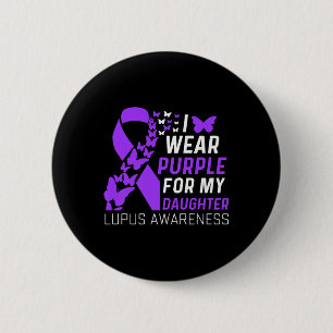 Chapa Redonda De 5 Cm Uso Púrpura Para Mi Hija Lupus Awareness Purp
