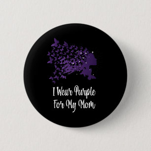 Chapa Redonda De 5 Cm Uso Púrpura Para Mi Mamá Alzheimerheimer Concienci